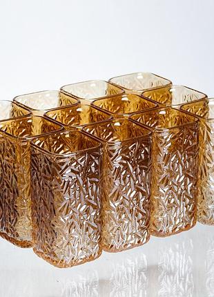 Набір склянок для напоїв matrix glass 12 штук по 245 мл коричневий hp-17-48