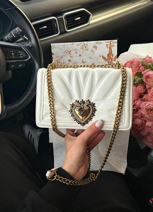 Dolce&gabbana medium devotion bag in white