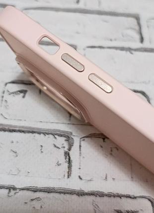 Чехол для iphone 14 pro max silicone case soft touch с металлической рамкой камеры, розовый 3