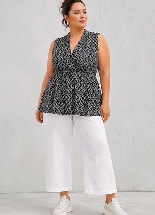 Топ із принтом shein plus size 4xl 🖤🤍