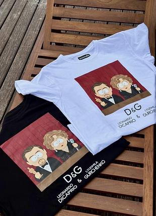 Чоловіча бавовняна футболка з принтом dolce & gabbana