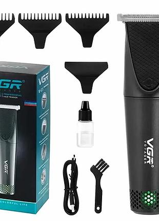 Бездротова машинка для стриження волосся 3 насадки usb потужність 10 вт розмір 15х4.5х3.5 см чорний vgr v925