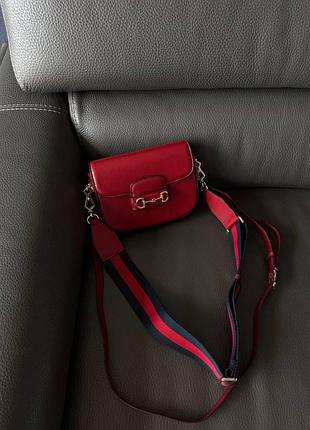 Gucci horsebit 1955 mini bag red soft [оригінальна коробка]