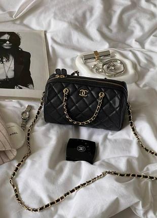 Chanel mini classic bowling bag black