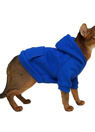 Кофта для котов и собак diego hoodie утепленная электрик, размер l