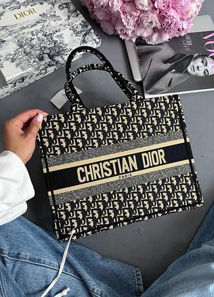Dior book tote blue dior oblique embroidery [оригінальна коробка]