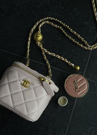 Chanel classic powder lambskin pearl crush mini vanity case магнітна коробка