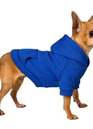 Кофта для котов и собак diego hoodie утепленная электрик, размер m