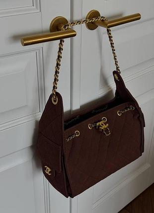 Chanel 25 small handbag suede brown (не брендова коробка)