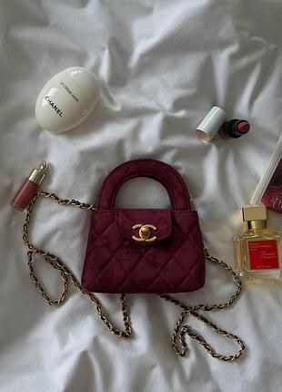 Chanel kelly micro burgundy/gold