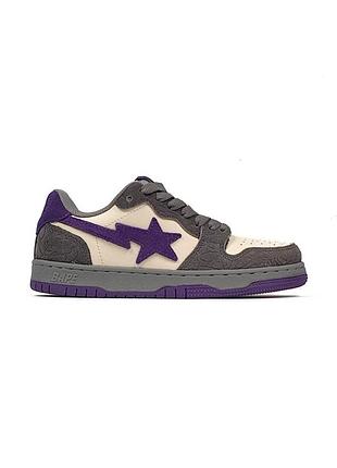 A bathing ape bape sta •grey purple•