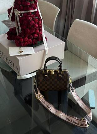 Louis vuitton speedy nano brown/chess (коробка магніт)
