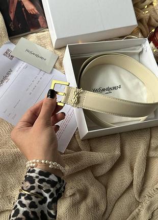 Yves saint laurent belt cream/gold