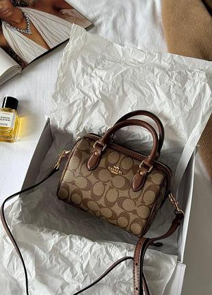 Coach rowan ginger satchel in signature canvas (коробка крафт/оригинальная)