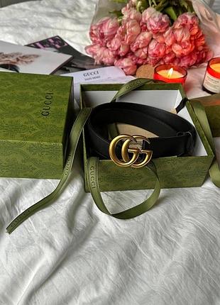 Gucci belt with double g black/gold