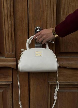 Miu miu leather top-handle bag white [ориг коробка]