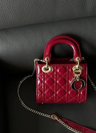 Dior mini lady dior bag red [оригінальна бренд коробка]