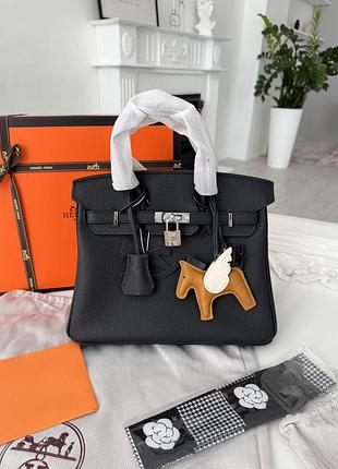 Hermes birkin black silver 25
