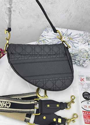 Dior saddle black logo 2