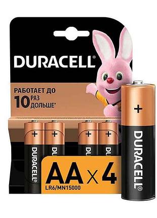 Батарейка щелочная lr6/aa 4шт (блистер) тм duracel