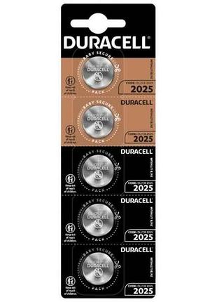 Батарейка литиевая cr2025 5шт (блистер) тм duracell
