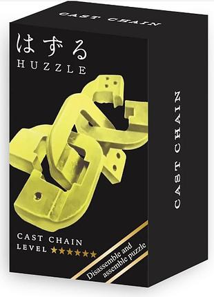 Мини головоломка металлическая для взрослых цепь huzzle chain gold 6 уровень