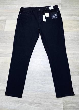 Мужские новые чёрные джинсы tu flexi stretch denim , размер 38r skinny .