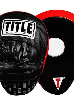 Лапы боксерские title boxing incredi-ball leather punch mitts 2.0 - black/red