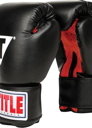 Боксерские перчатки title classic boxing gloves - black/red/large