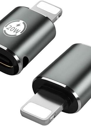 Адаптер usb c на lightning 1шт. підтримує швидку зарядку pd потужністю 20 вт та синхронізацію даних через роз'єм usb-c на порту
