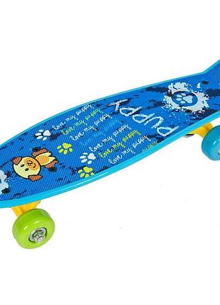 Скейт enero mini puppy пластиковый 42 см синий