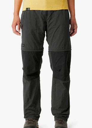 Треккинговые легкие брюки трансформер 2в1 forclaz от decathlon