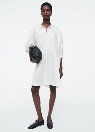 Платье cos tie-detail pleated mini dress / 36