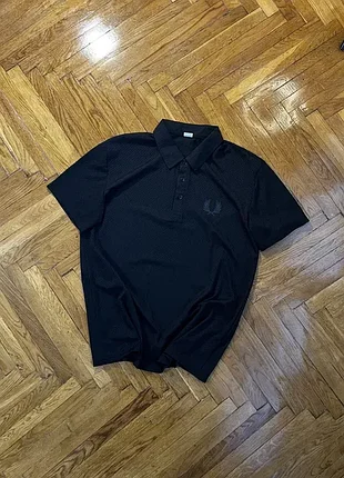 (m-l) fred perry черная футболка поло спортивная чорна polo