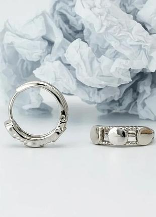 Серьги клара из медицинского золота, белая позолота