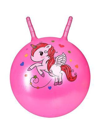 Дитячий м'яч для фітнесу ms 3397(pink) з рожками 55 см, 400 г
