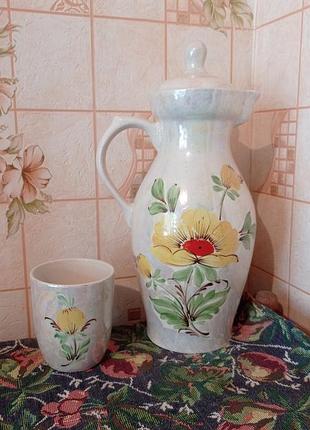 Кувшин с чашкой винтаж примерно 1960-70  г