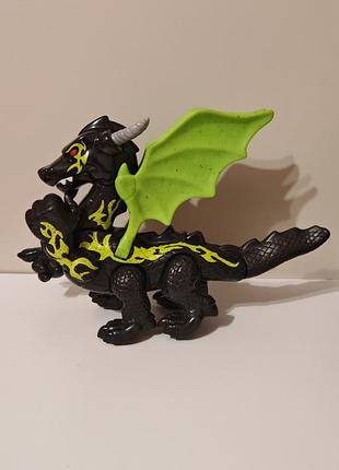 Fisher price amaginext green dragon with green belt, механический большой дракон, который наклоняет головой и машет крыльями, качественная игрушка