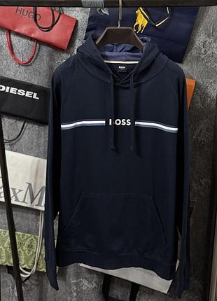 Кофта чоловіча худі hugo boss regular fit синій xl