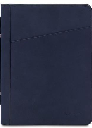 Кожаная папка с ручкой для документов скоросшиватель tuscany cesare tl142554 (темно-синий)
