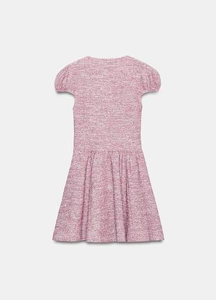 Платье с букле и объемными рукавами zara
