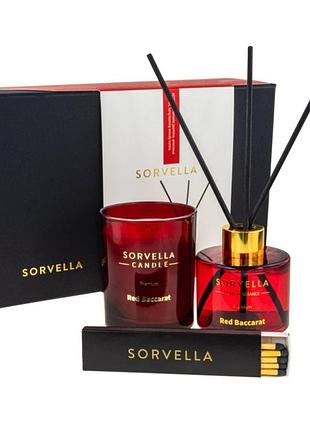 Подарочный набор sorvella red baccara (аромадиффузор, свеча и спички)