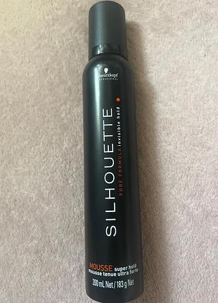 Мус для волосся schwarzkopf professional silhouette super hold (200 мл) — сильна фіксація