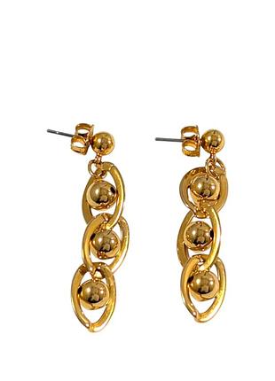 Винтажные золотистые серьги-пусеты avon "golden chain"