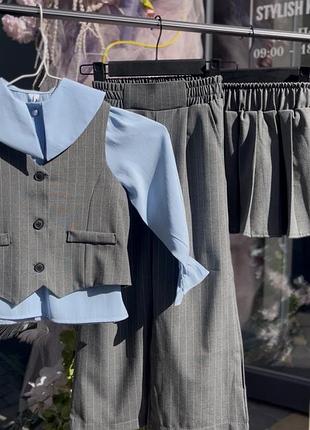 Шкільні брюки палаццо для дівчинки