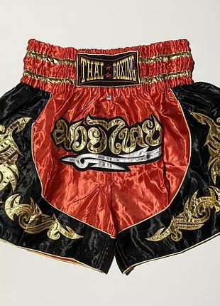 Шорти для тайського боксу thai boxing gold flames muay thai муай тай