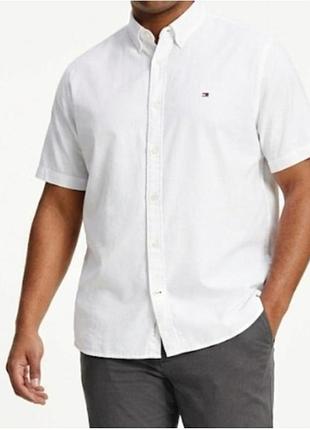Мужская белая рубашка Tommy hilfiger regular fit (xxl) • оригинал