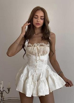 ⭐⭐⭐⭐⭐ 
нежное шелковое платье комбинезон с кружевом и рюшами 🎀 a261