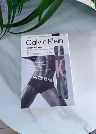 Трусы мужские из микрофибры stretch 3од calvin klein.Цвет: black / sleet / adrenaline rush.