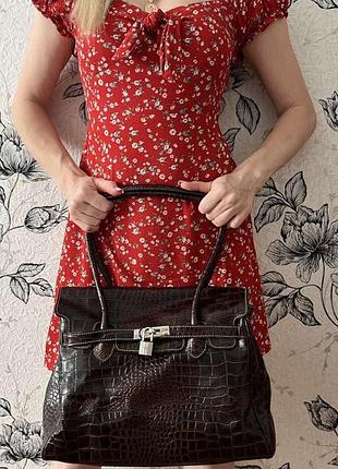 Genuine leather сумка в стилі відомого бренду